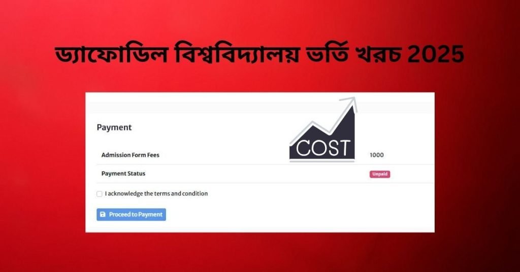 ড্যাফোডিল বিশ্ববিদ্যালয় ভর্তি খরচ